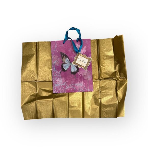 Taylor Swift Official Gift Bag Butterfly Ribbon Handles w Gold Tissue Paper - Picture 9 of 15